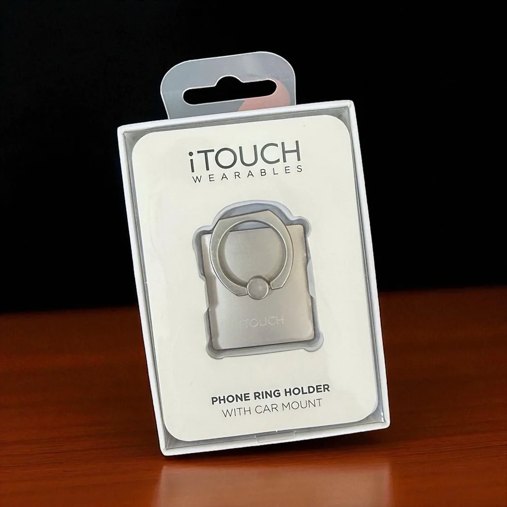 iTOUCH Wearables Phone Ring Holder with Car Mount - silver